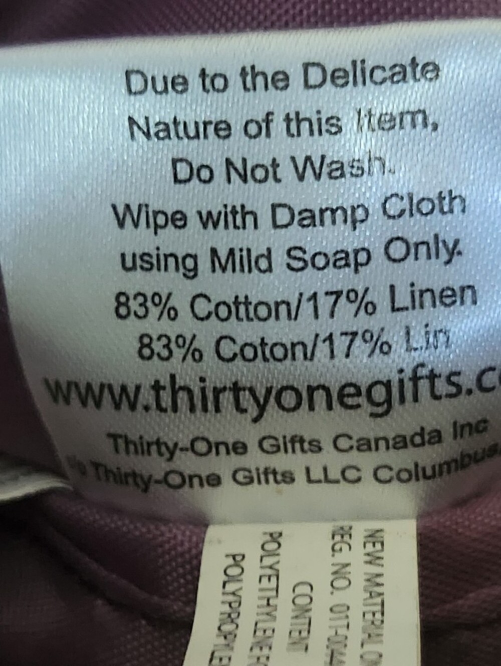 Thirty-one Purple and Brown Striped Crossbody Cotton/Linen - Picture 10 of 10